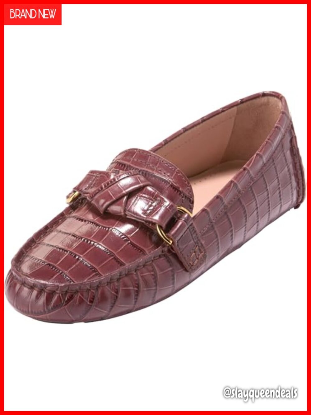 Women's Leather Driving Flats Loafers Business Casual Pull-On